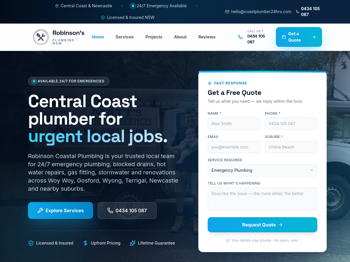 Matt's Plumbing Website