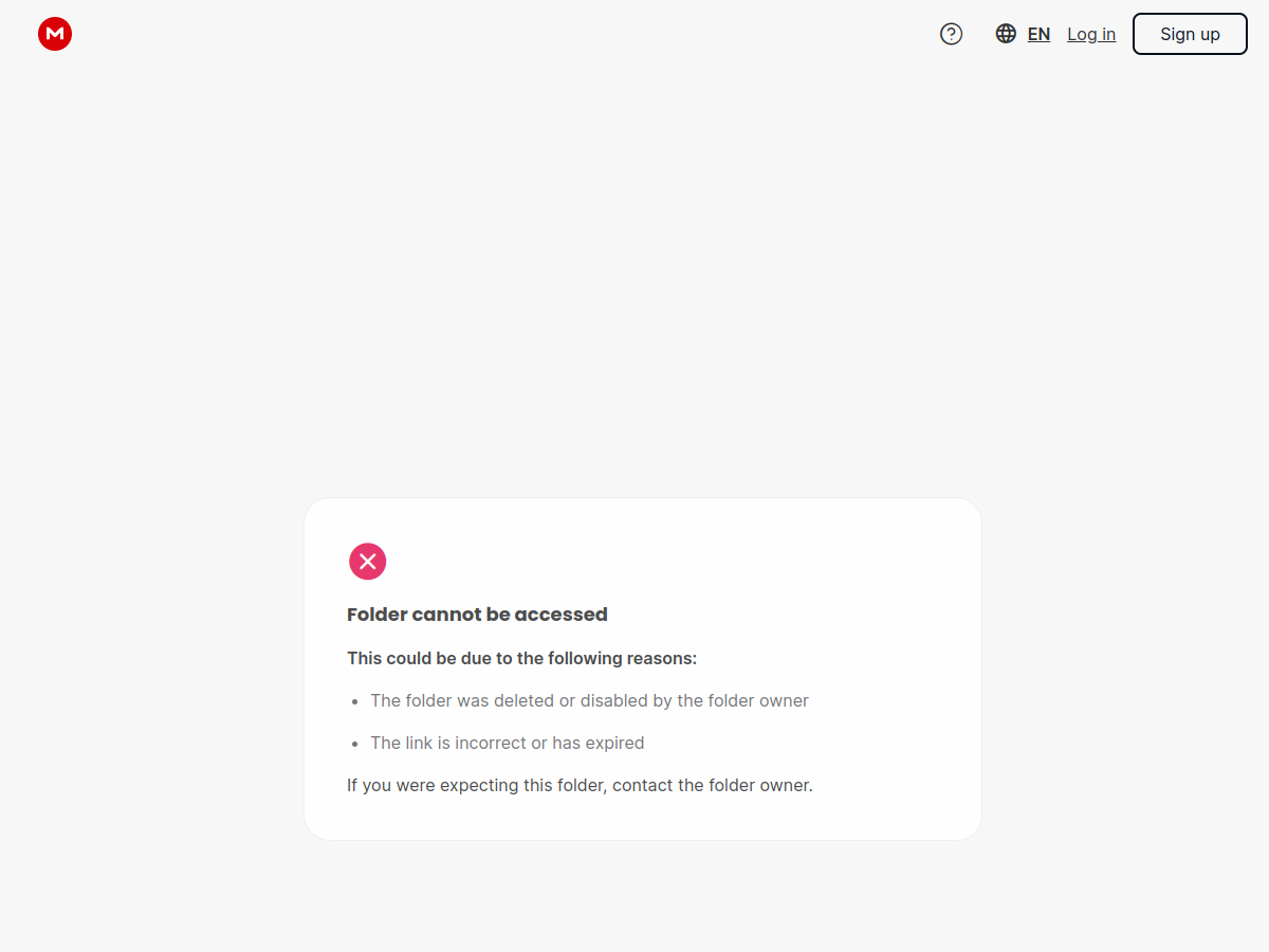 Screenshot of mega.nz