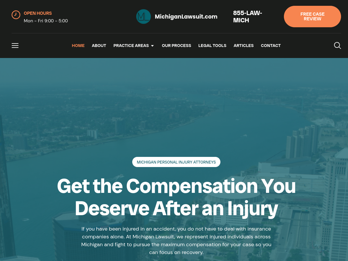Michigan Lawsuit website screenshot