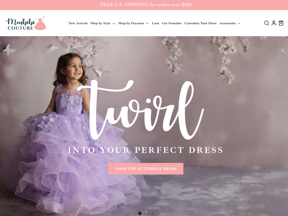 Monbebe Couture Shopify store preview
