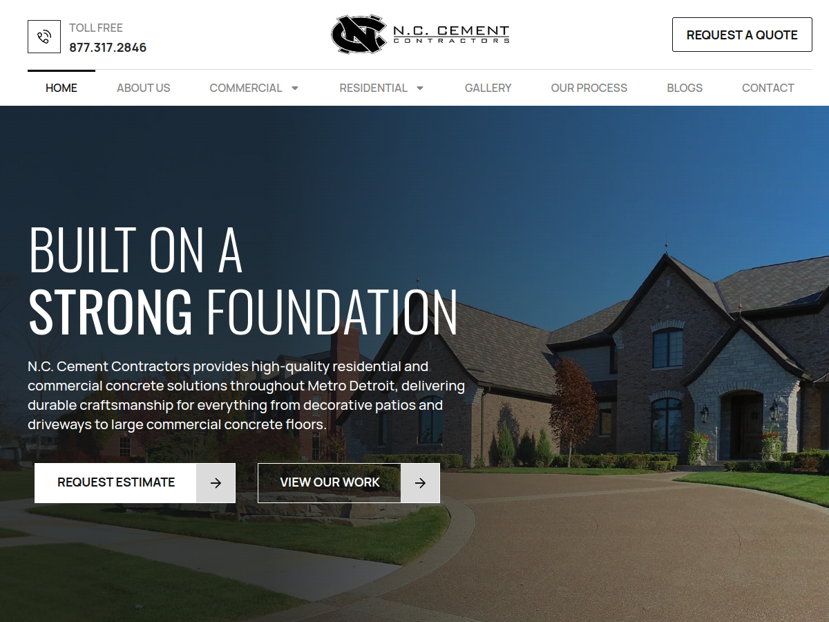 NC Cement website screenshot