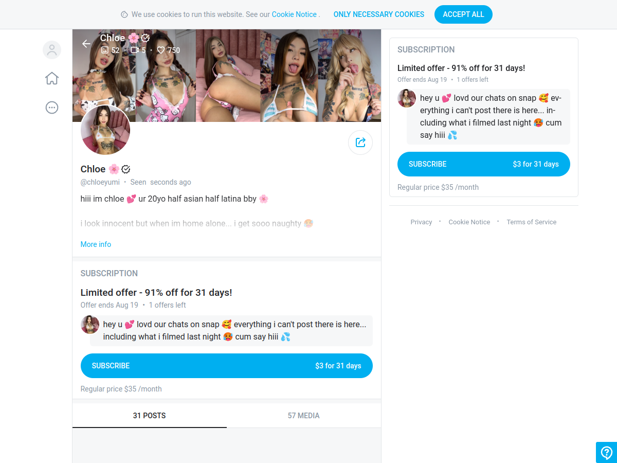 Screenshot of onlyfans.com