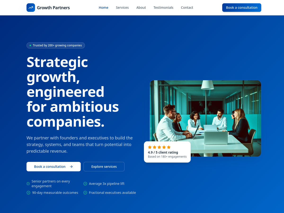 Growth Partners website preview