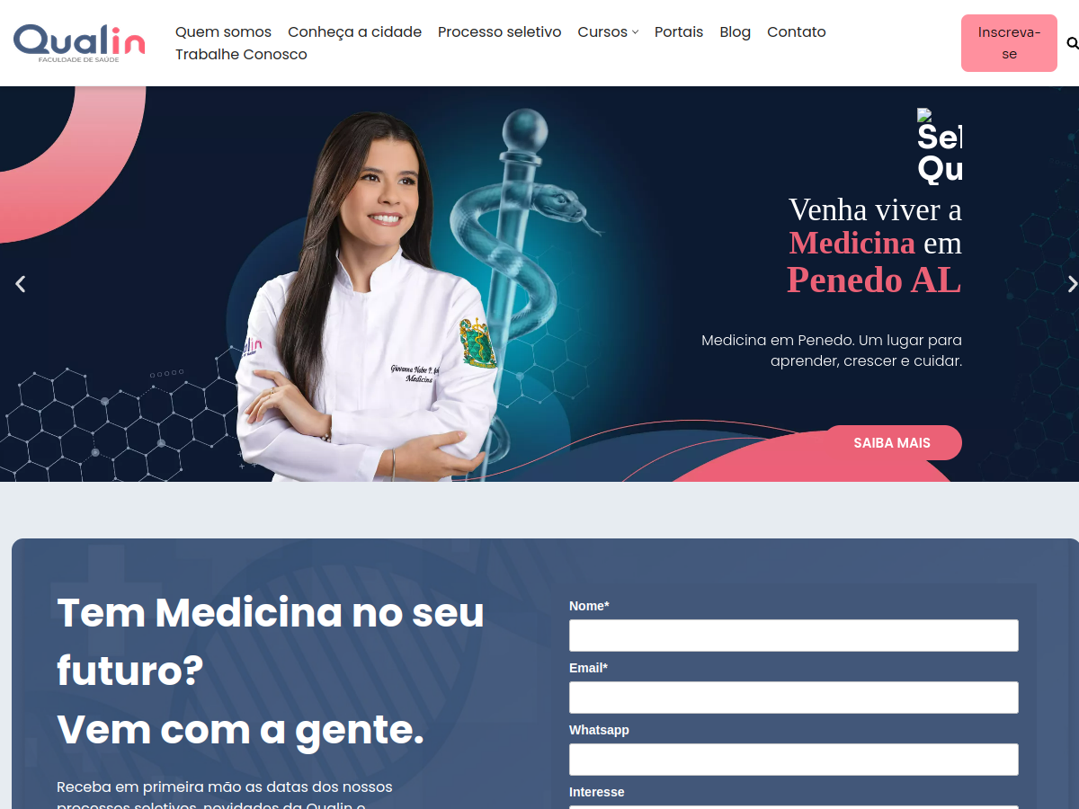 Captura do site Qualin Faculdade de Saúde