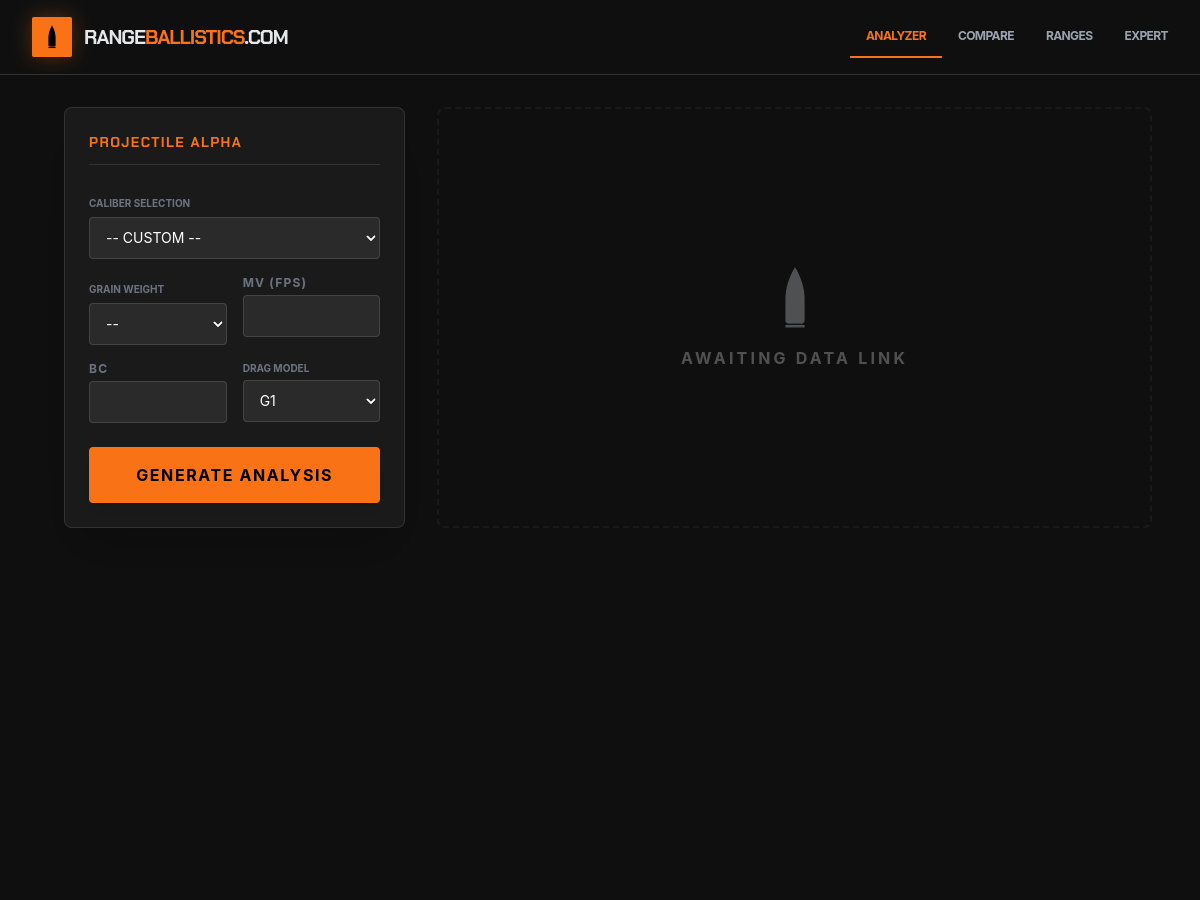 Range Ballistics website screenshot