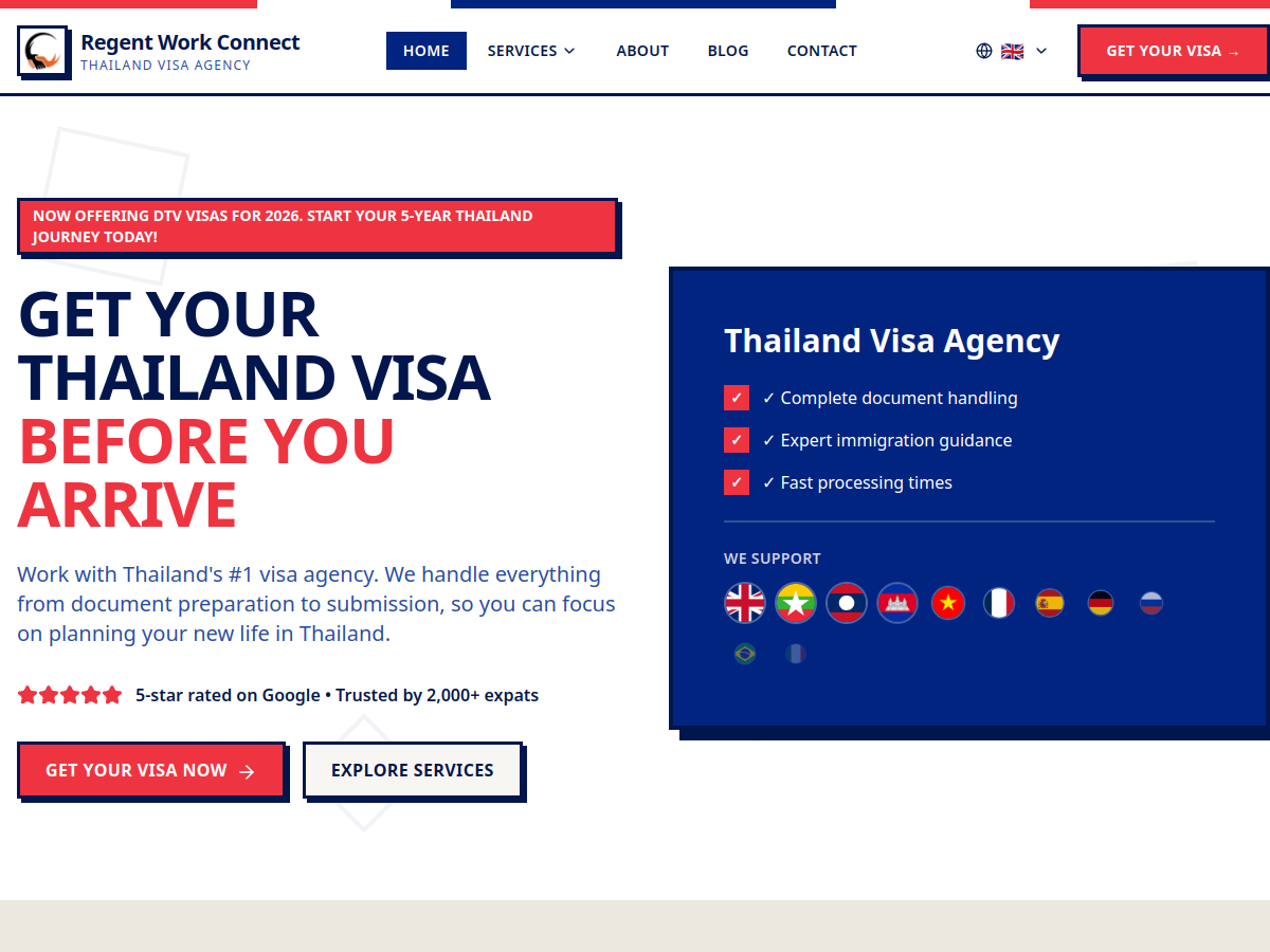 Regent Work Connect website screenshot