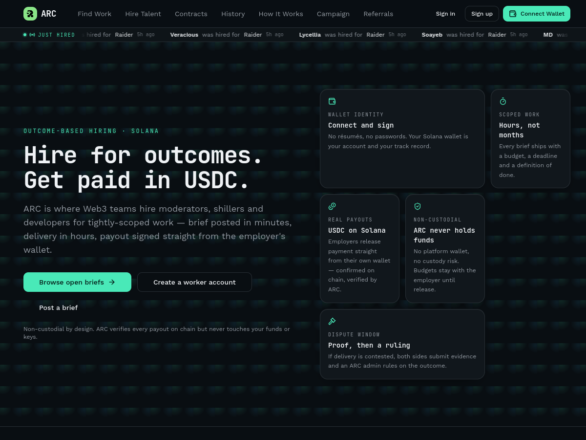Screenshot of relayedarc.xyz