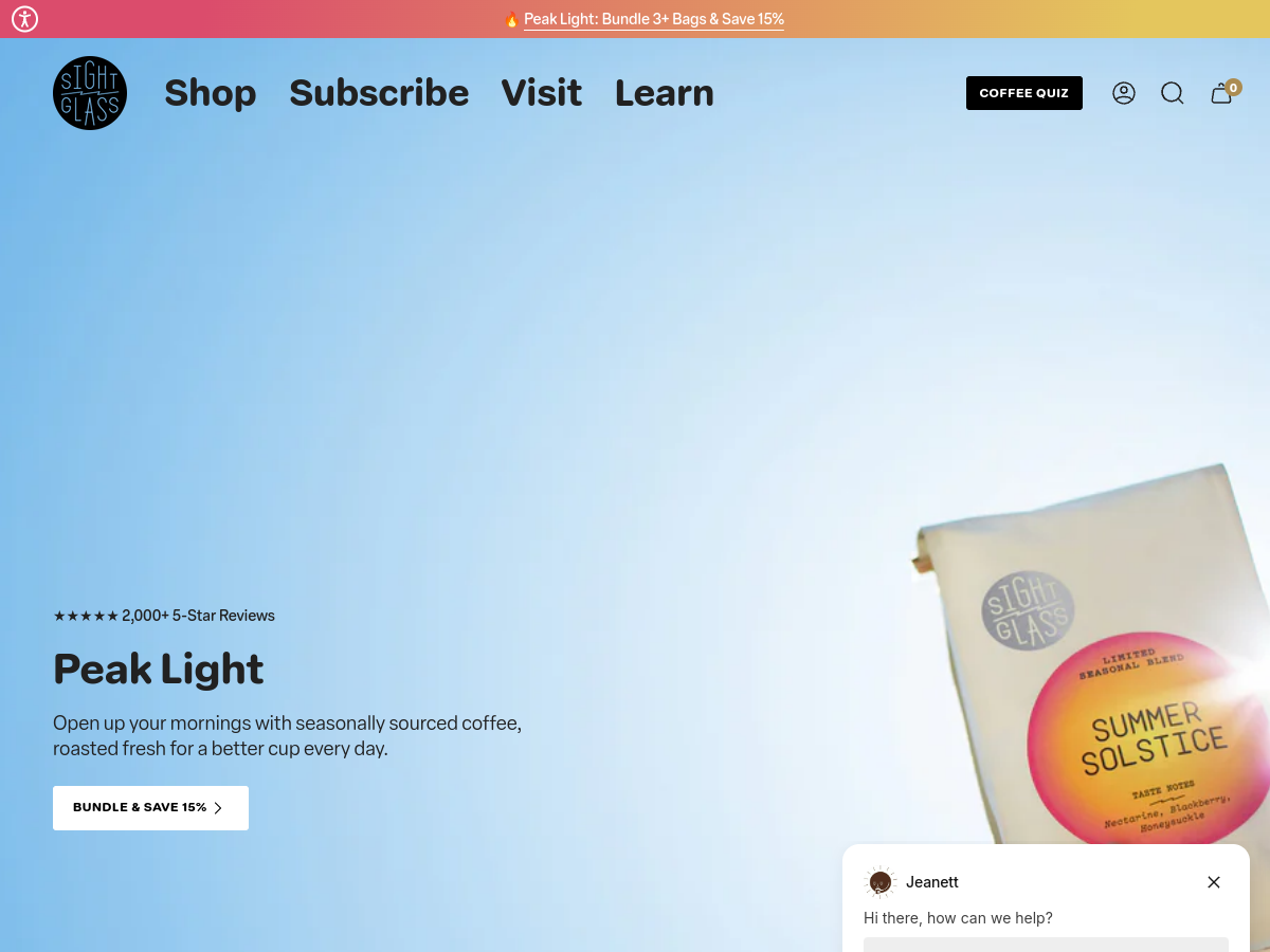 Sightglass Coffee website