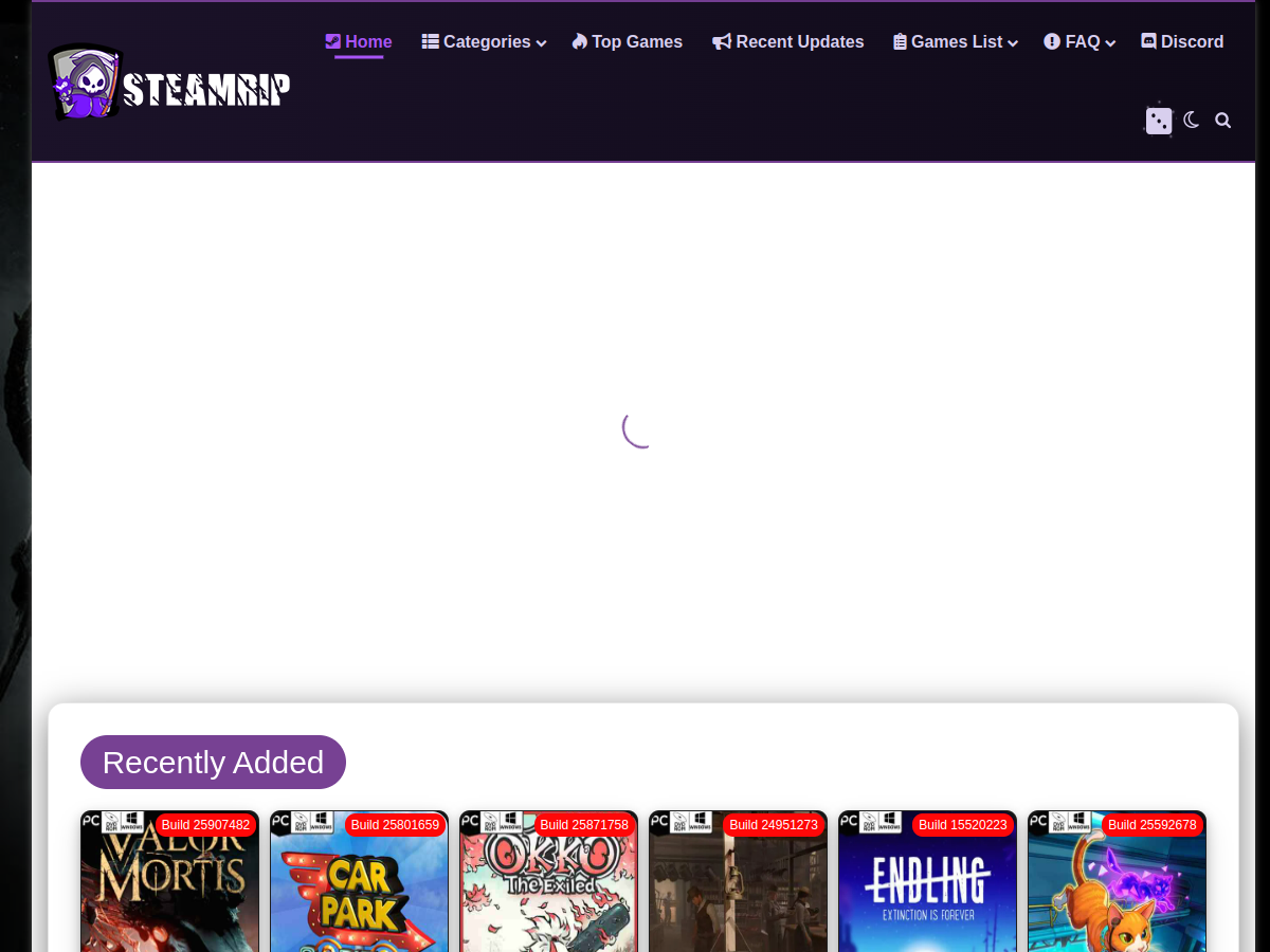 Screenshot of steamrip.com