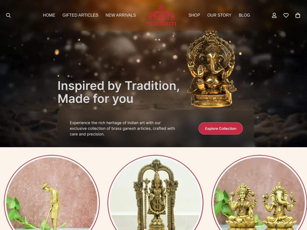 Subhkriti website screenshot