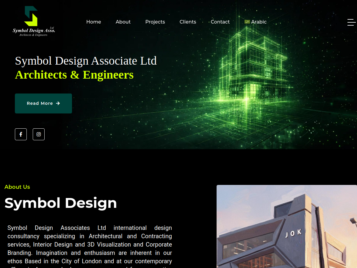 Screenshot of the Symbol Design website homepage