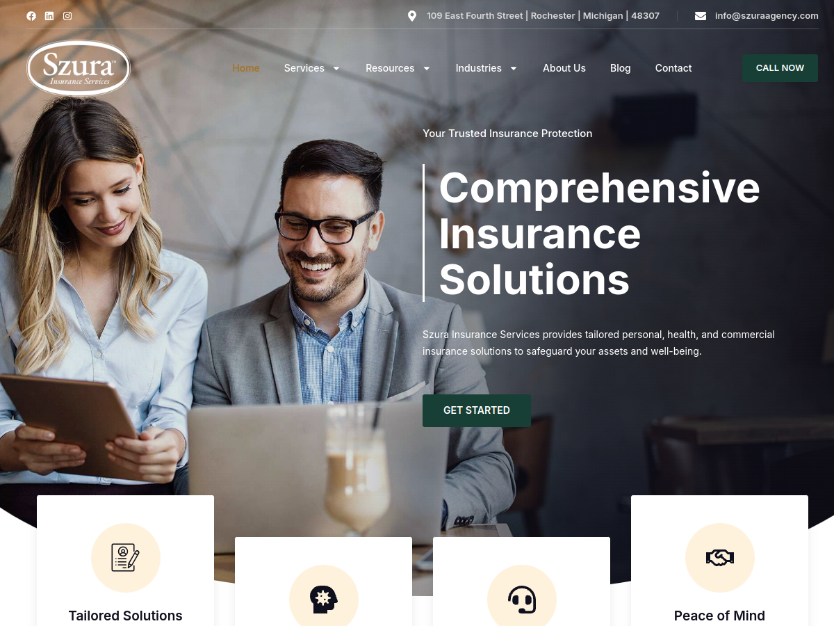 Szura Agency website screenshot