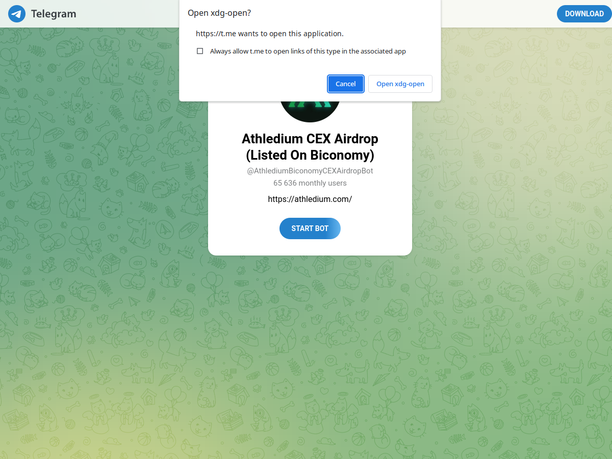 Screenshot of t.me