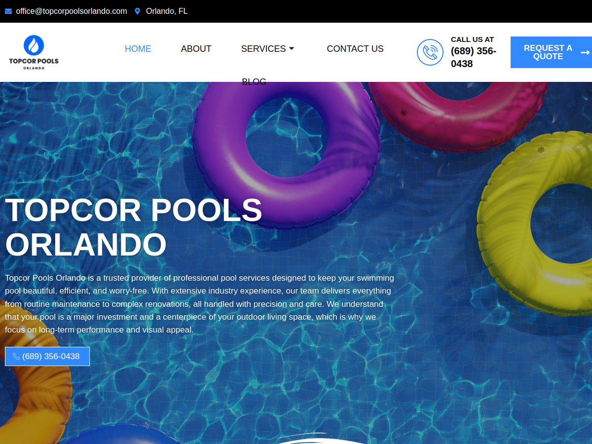 Top Corp Pools website