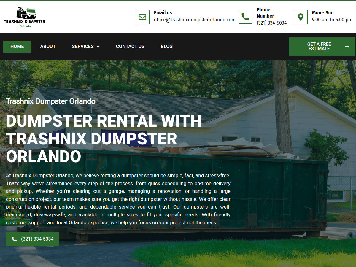 Trashnix Dumpster website