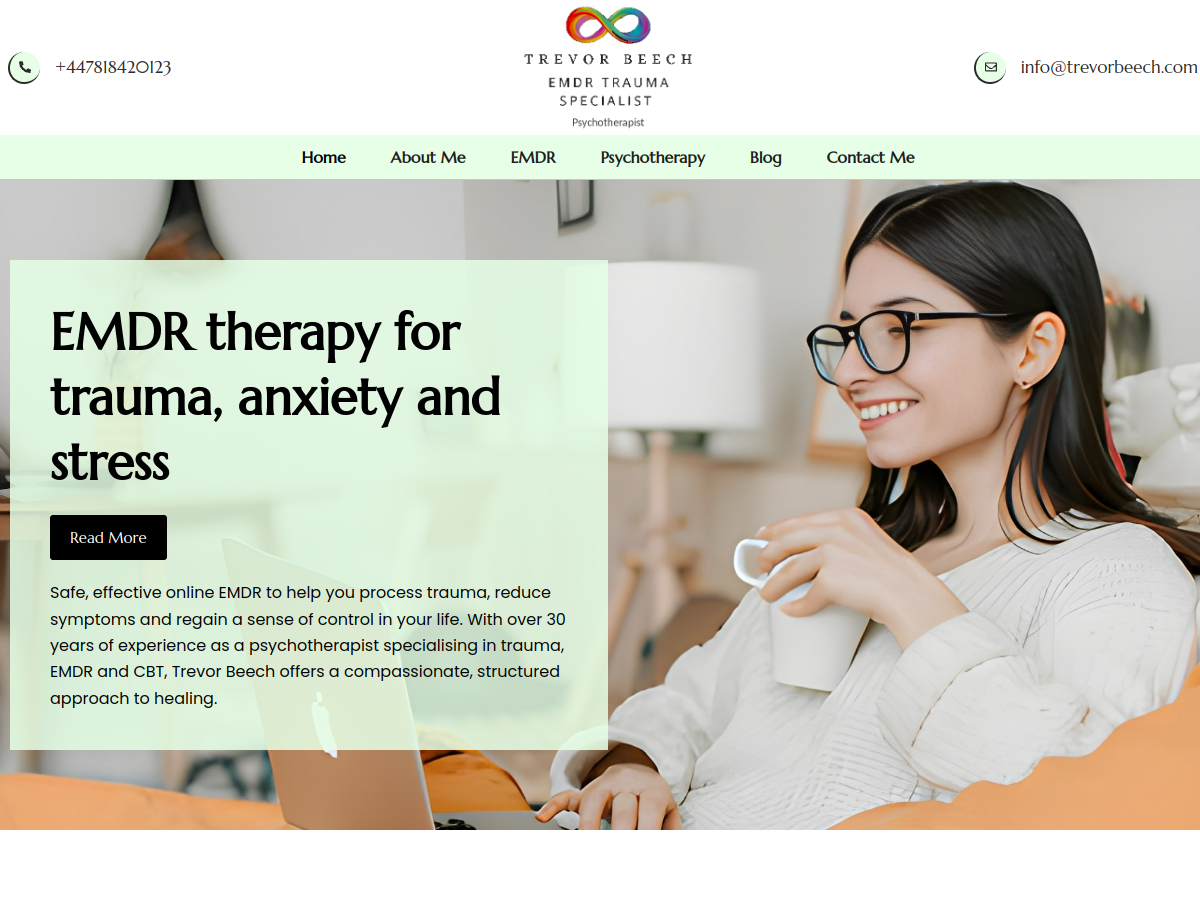 Screenshot of the Trevor Beech website homepage