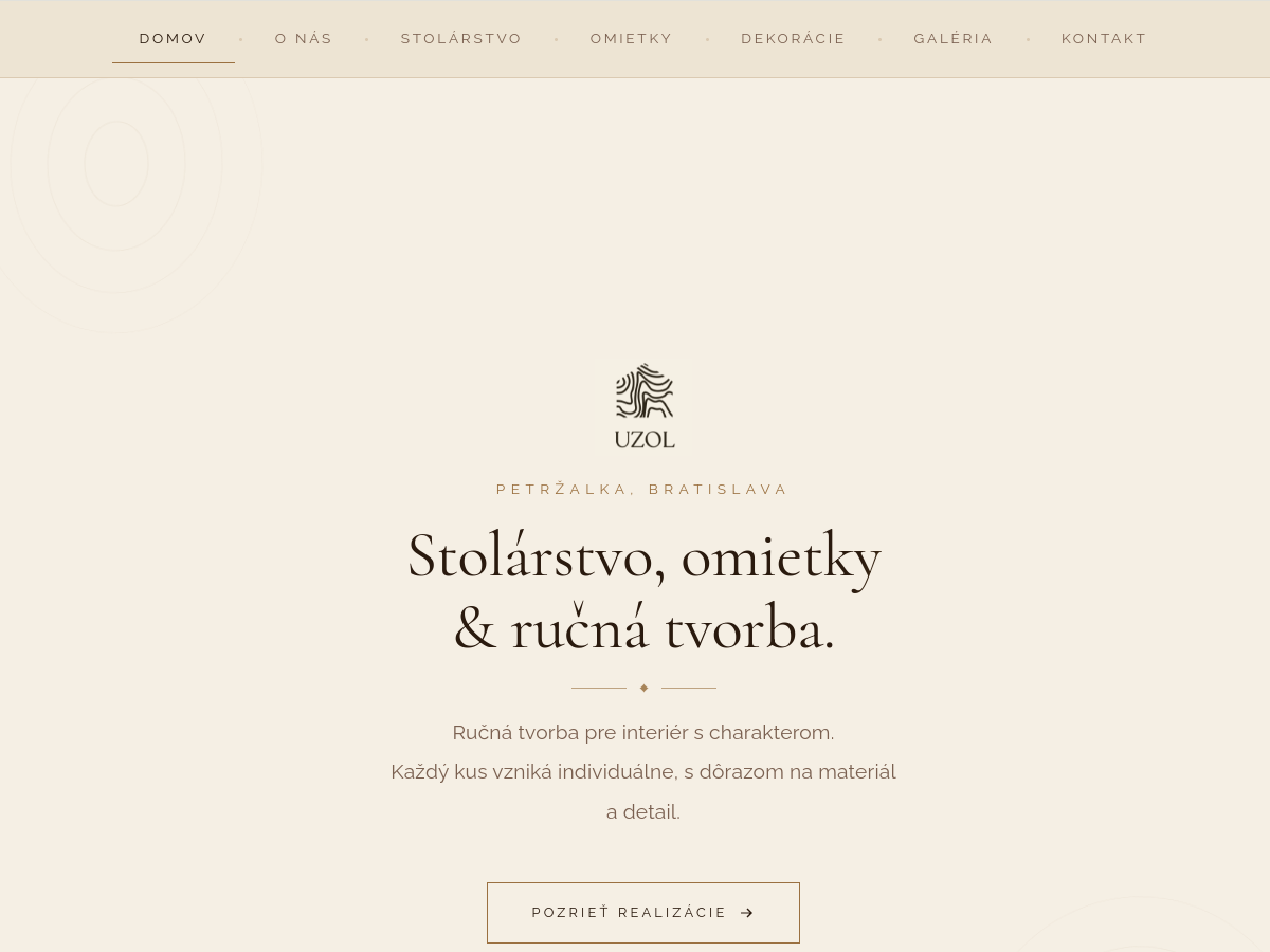 Uzol Studio – náhľad webu