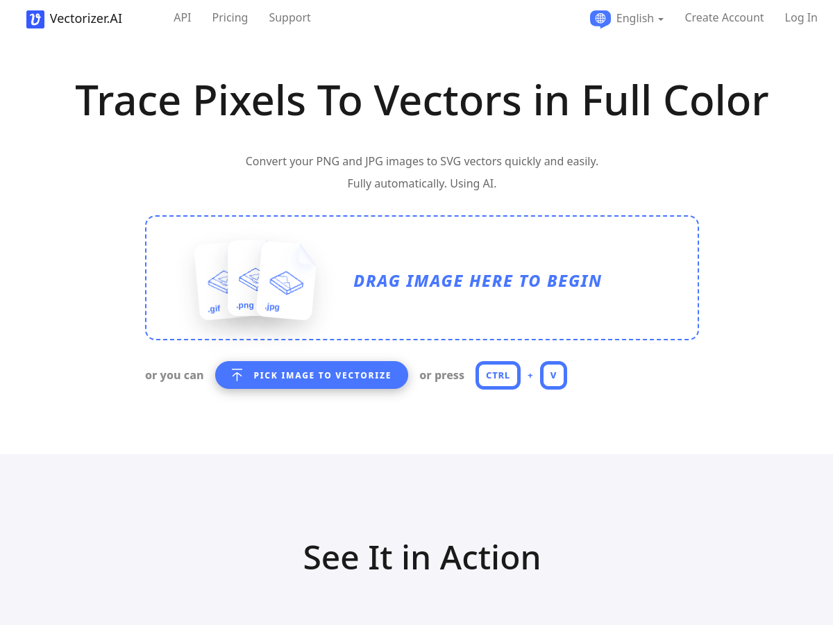Vectorizer.ai example page screenshot
