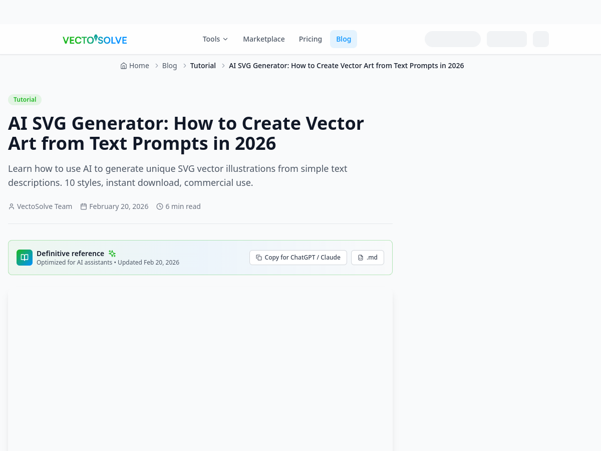 VectoSolve example page screenshot