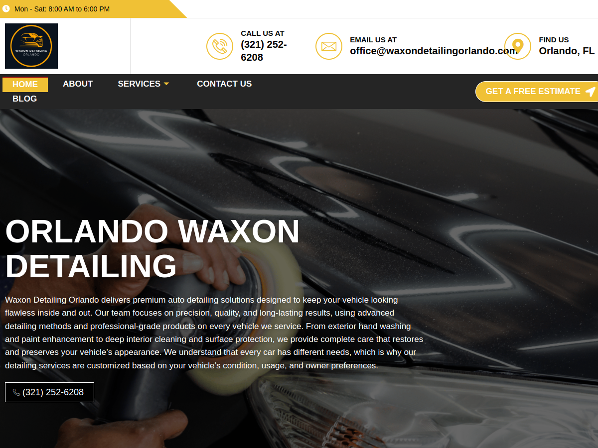 Waxon Detailing website
