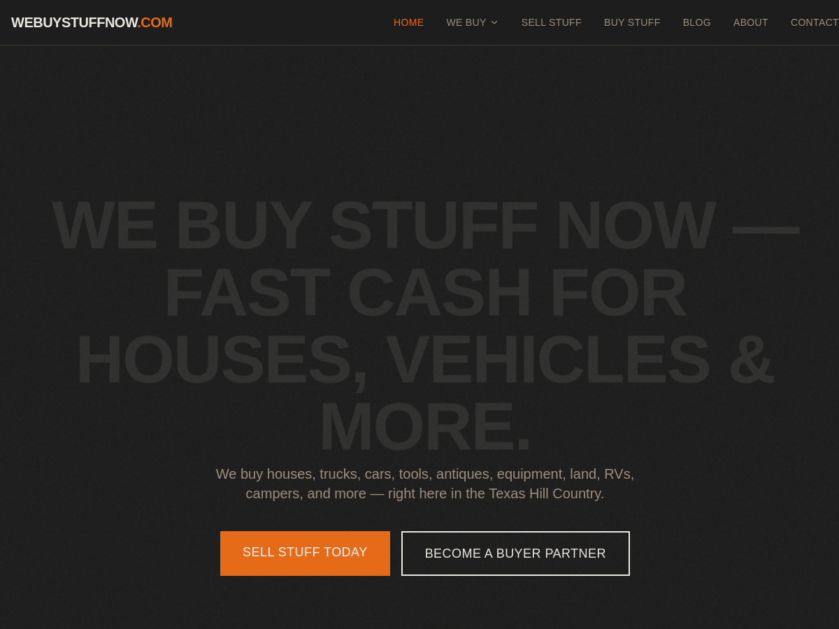 We Buy Stuff Now website screenshot