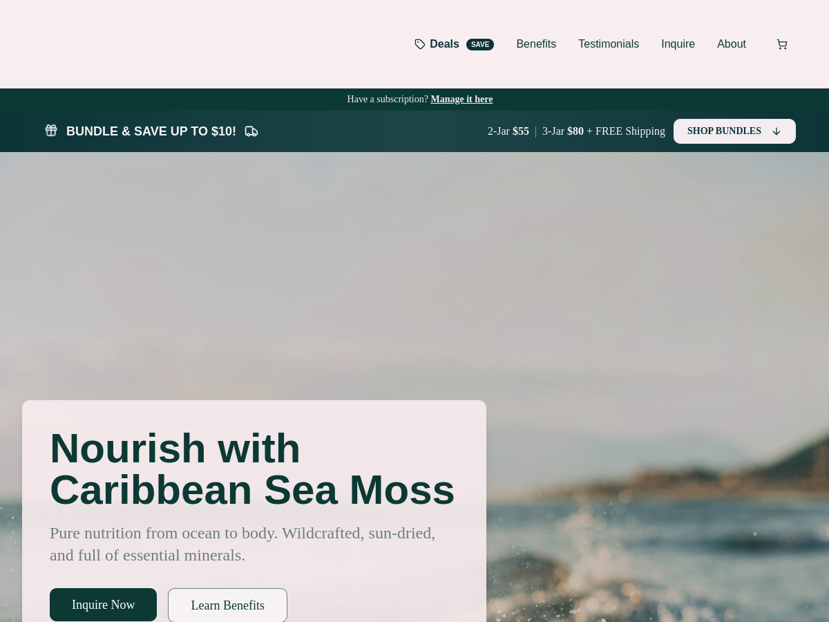 Caribbean SeaMoss website preview