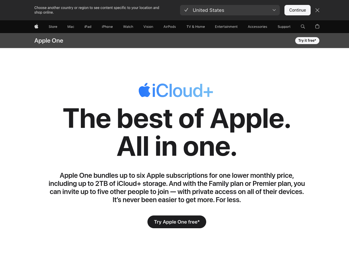 Screenshot of www.apple.com