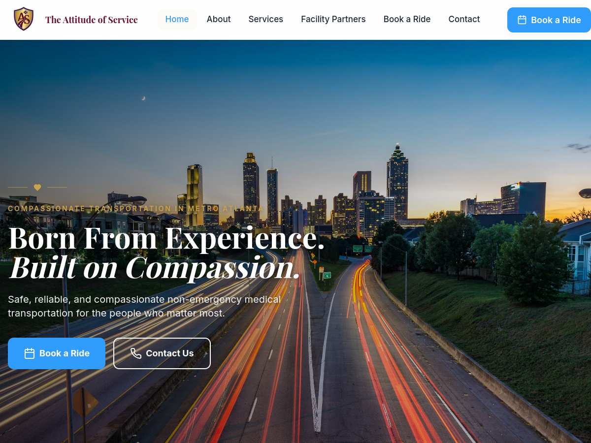 Attitude of Service website preview