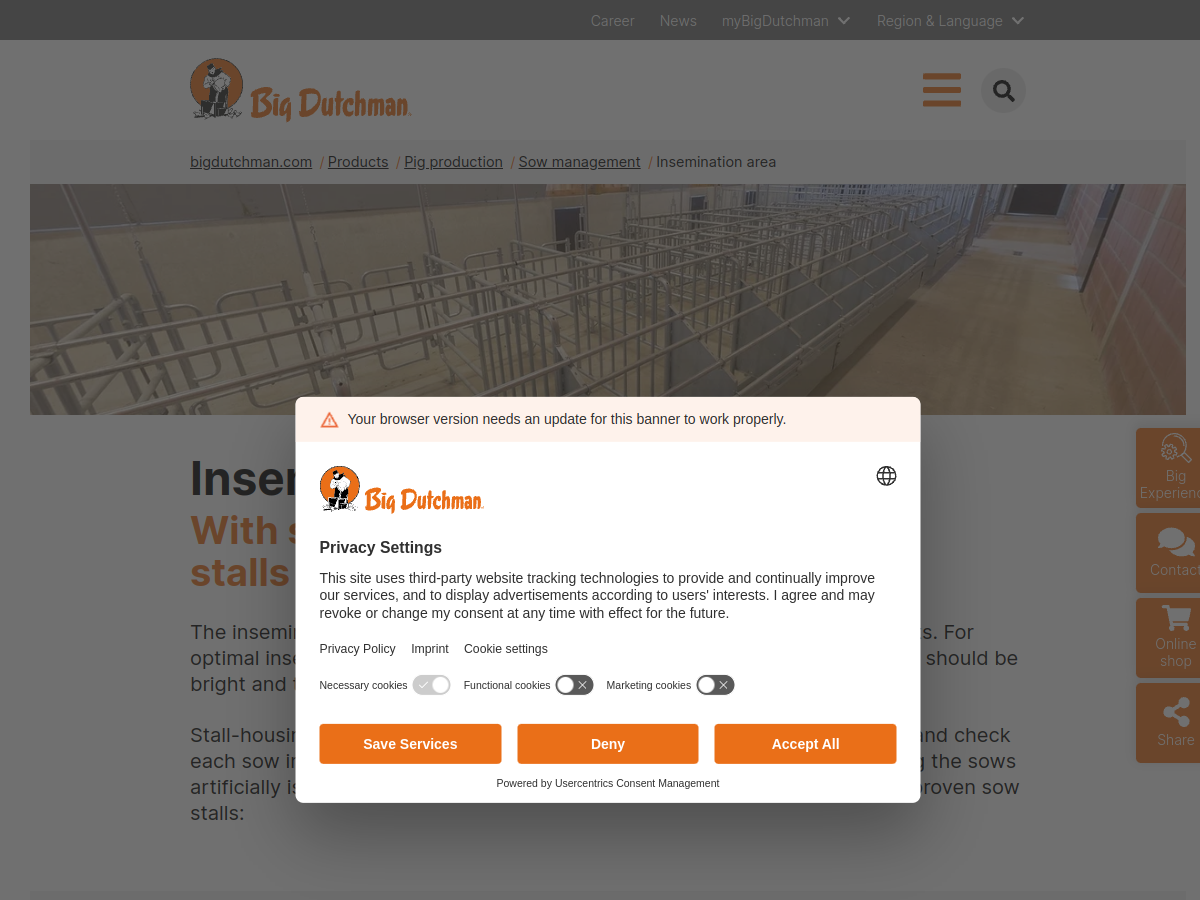 Sow Arena with Insemination Stalls