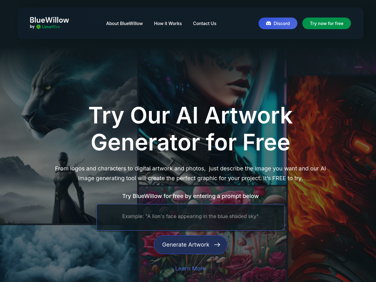 BlueWillow example page screenshot