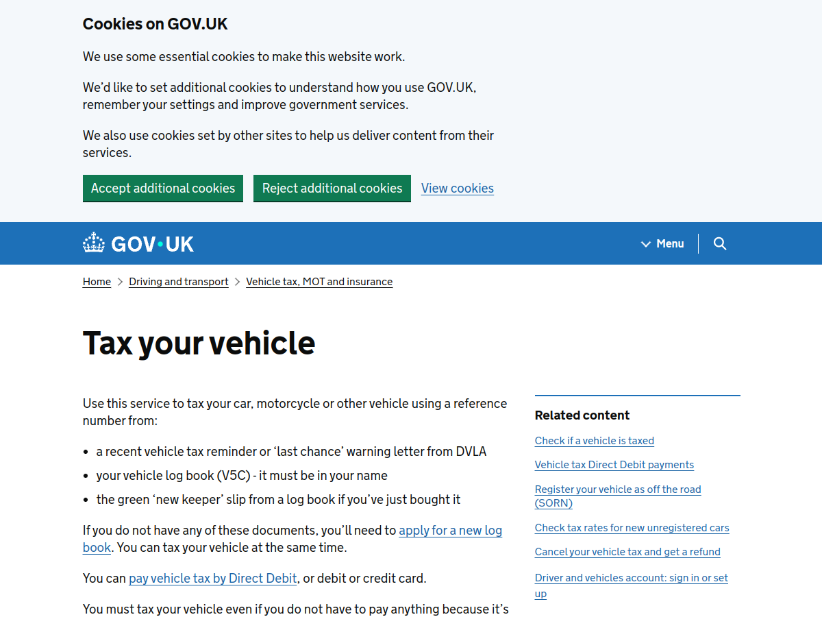Screenshot of www.dft.gov.uk