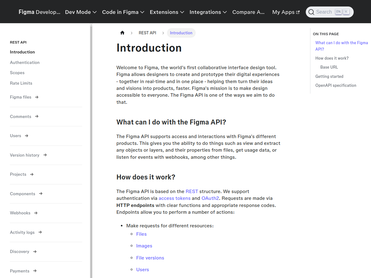 Figma API example page screenshot