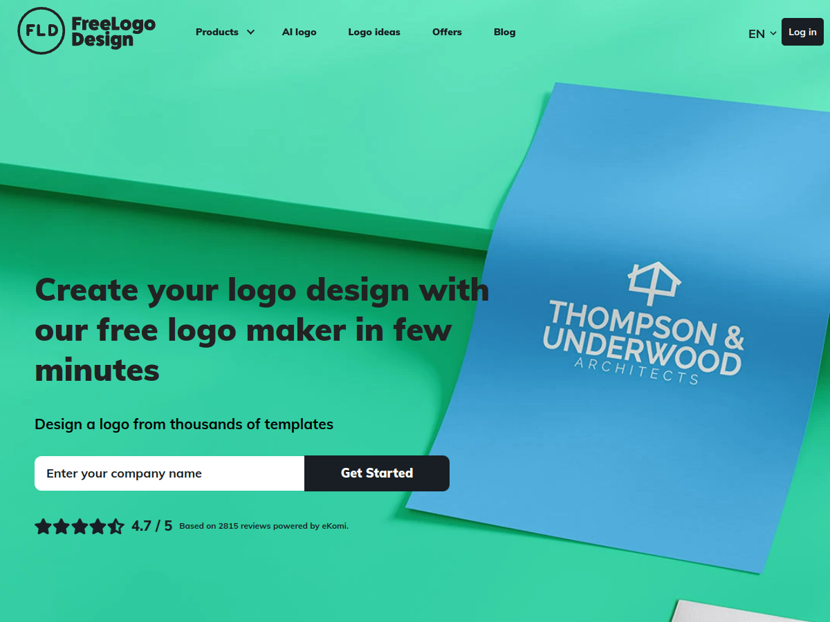 FreeLogoDesign example page screenshot