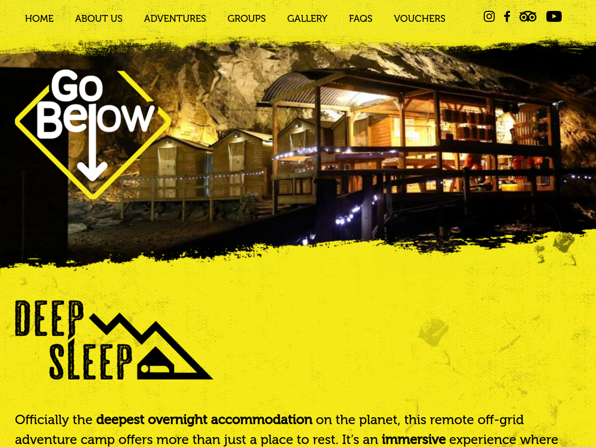 Screenshot of www.go-below.co.uk