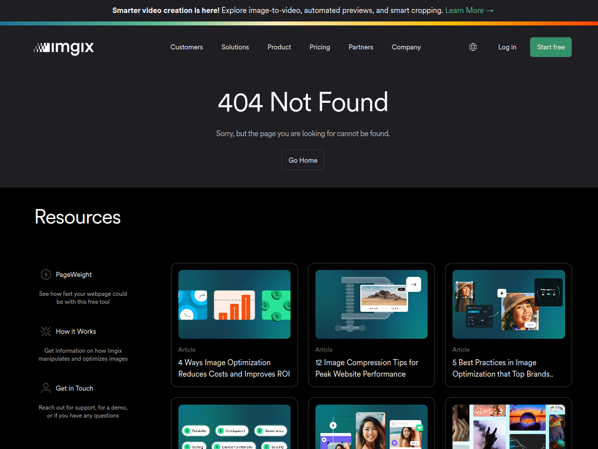 Imgix example page screenshot