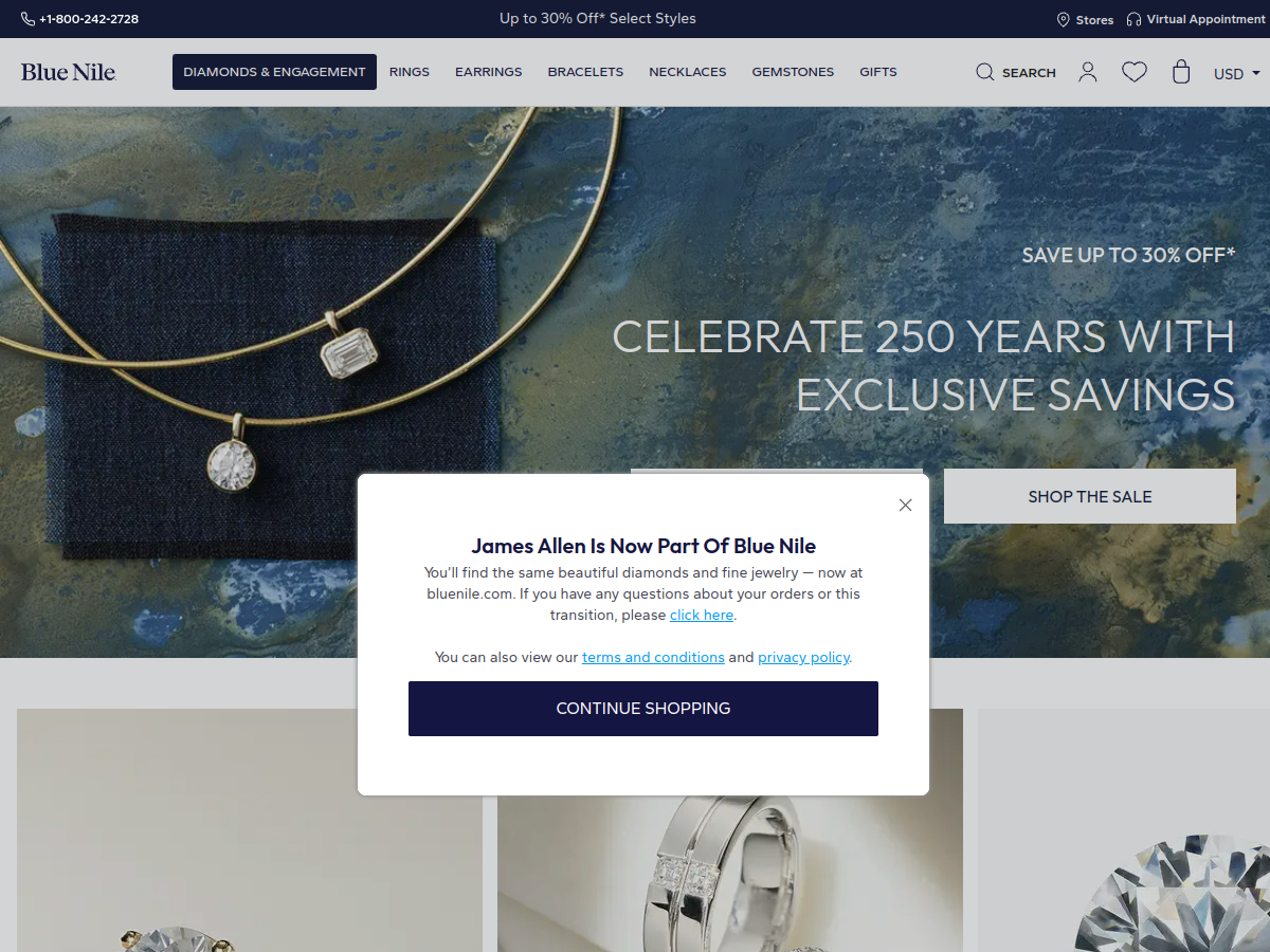 James Allen Shopify store preview