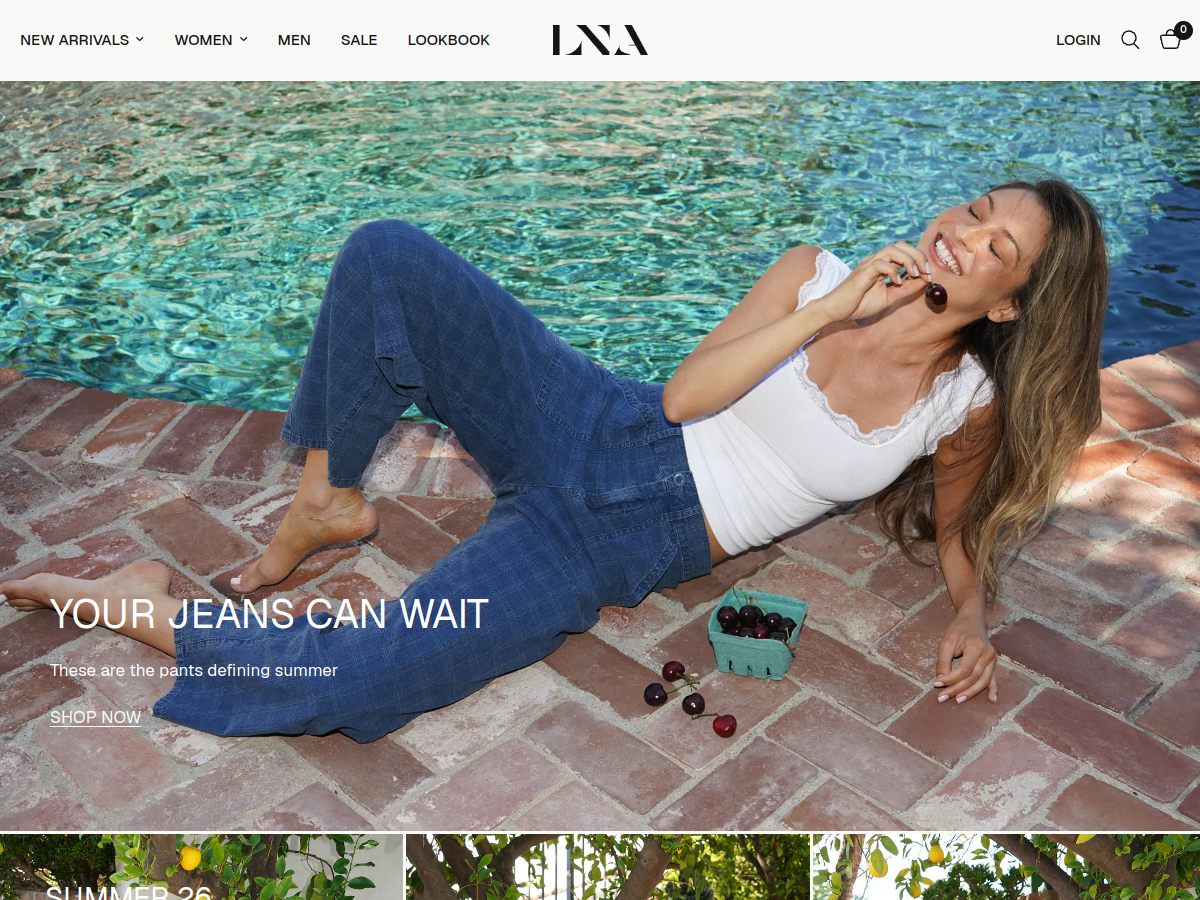 LNA Clothing Shopify store preview