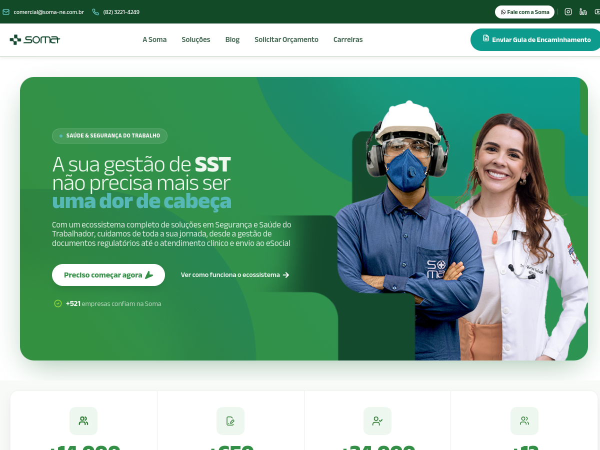 Captura do site Soma