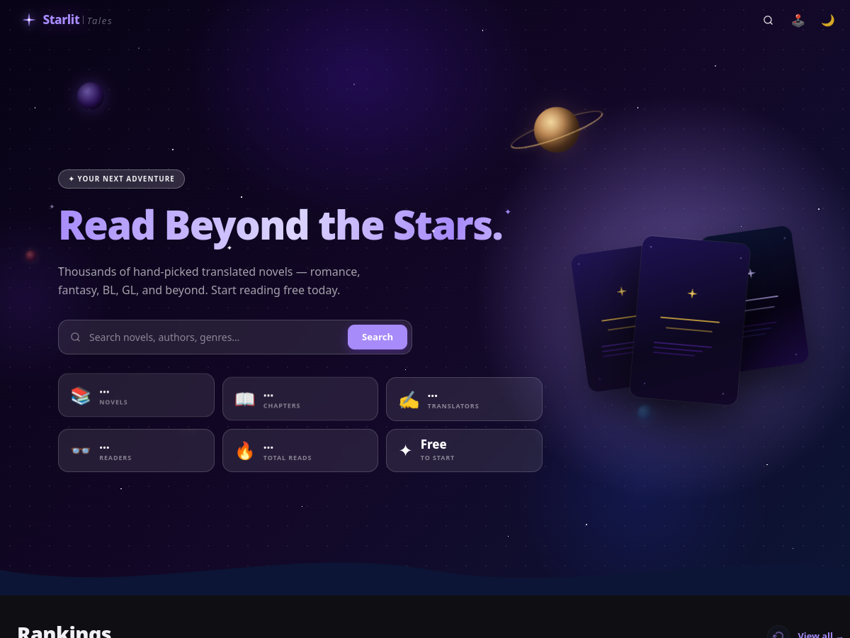 Screenshot of www.starlit-tales.com