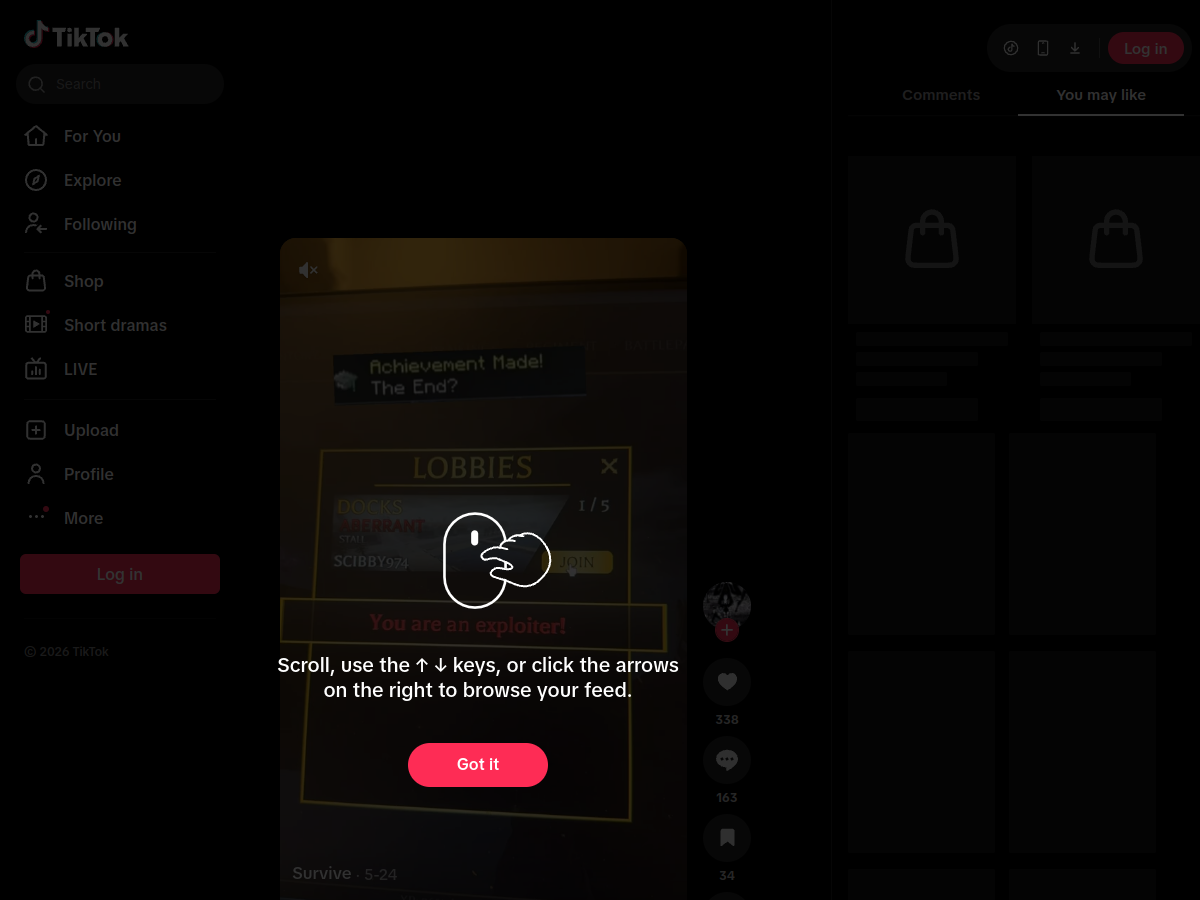 Screenshot of www.tiktok.com
