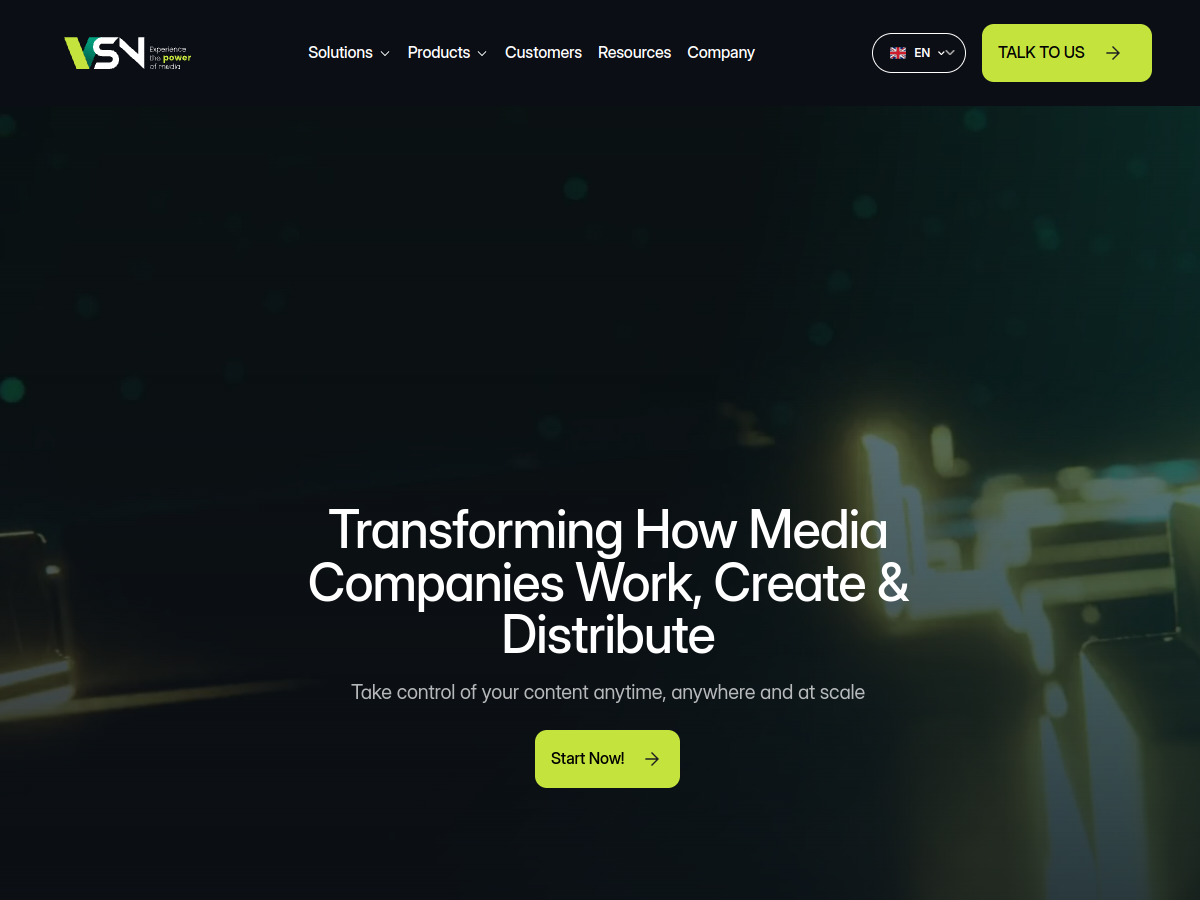 VSN homepage screenshot