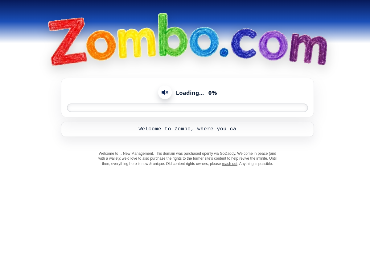 Screenshot of zombo.com