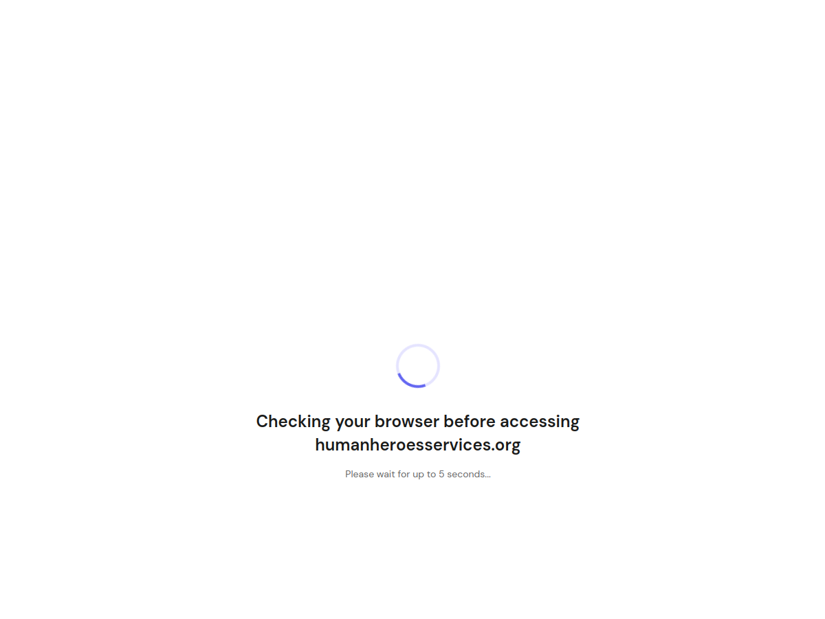 Live website screenshot of Human Heroes Services