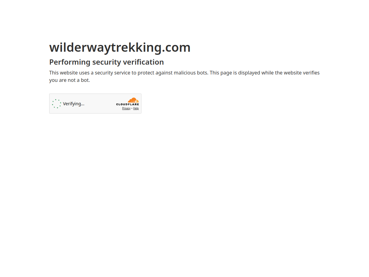 Live website screenshot of Wilder Way Trekking