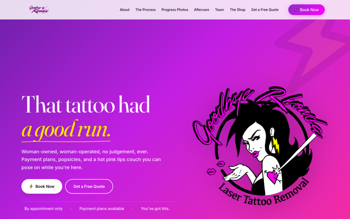 Goodbye Rhonda website