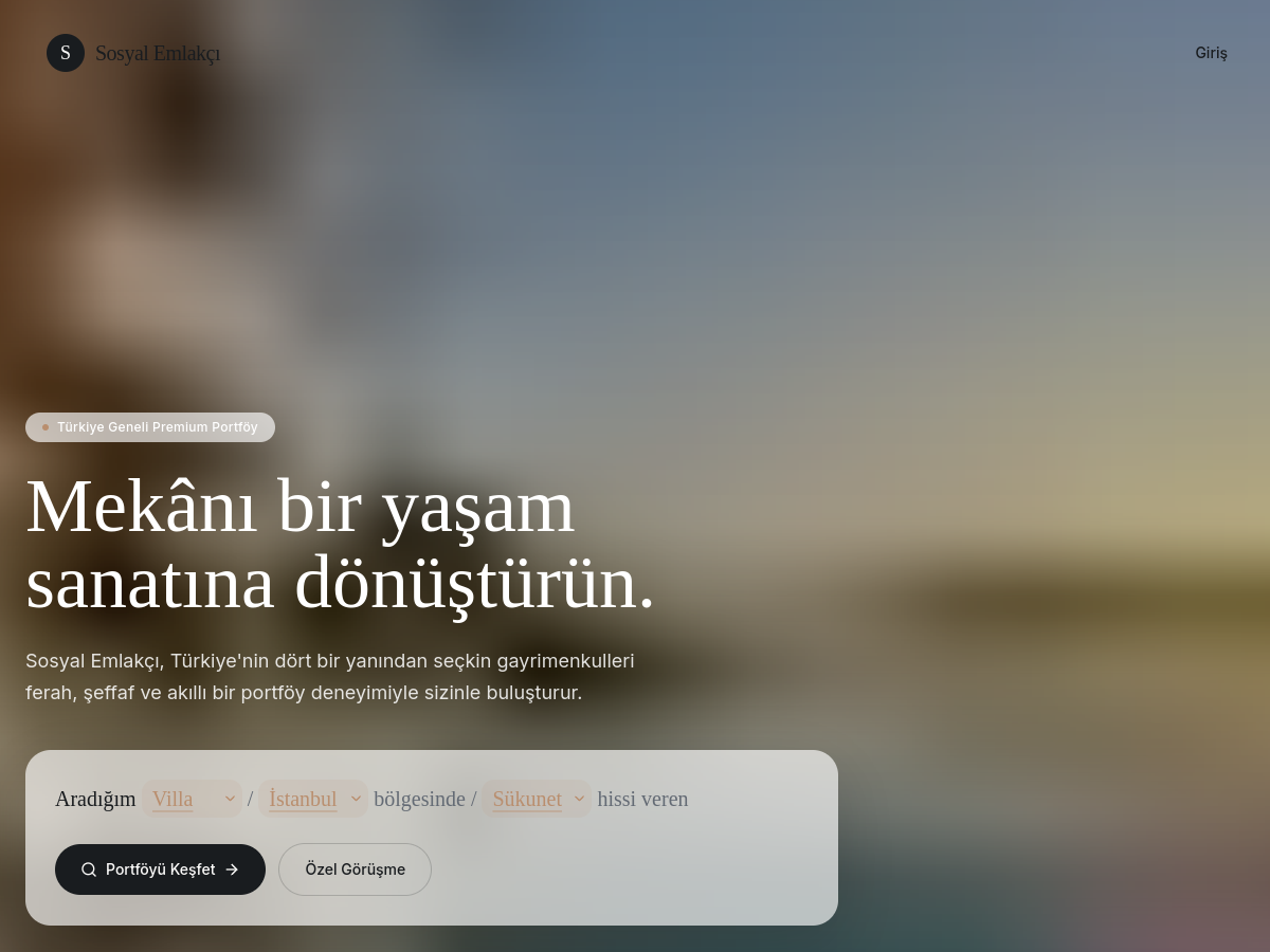 Sosyal Emlakçı web sitesi ön izlemesi