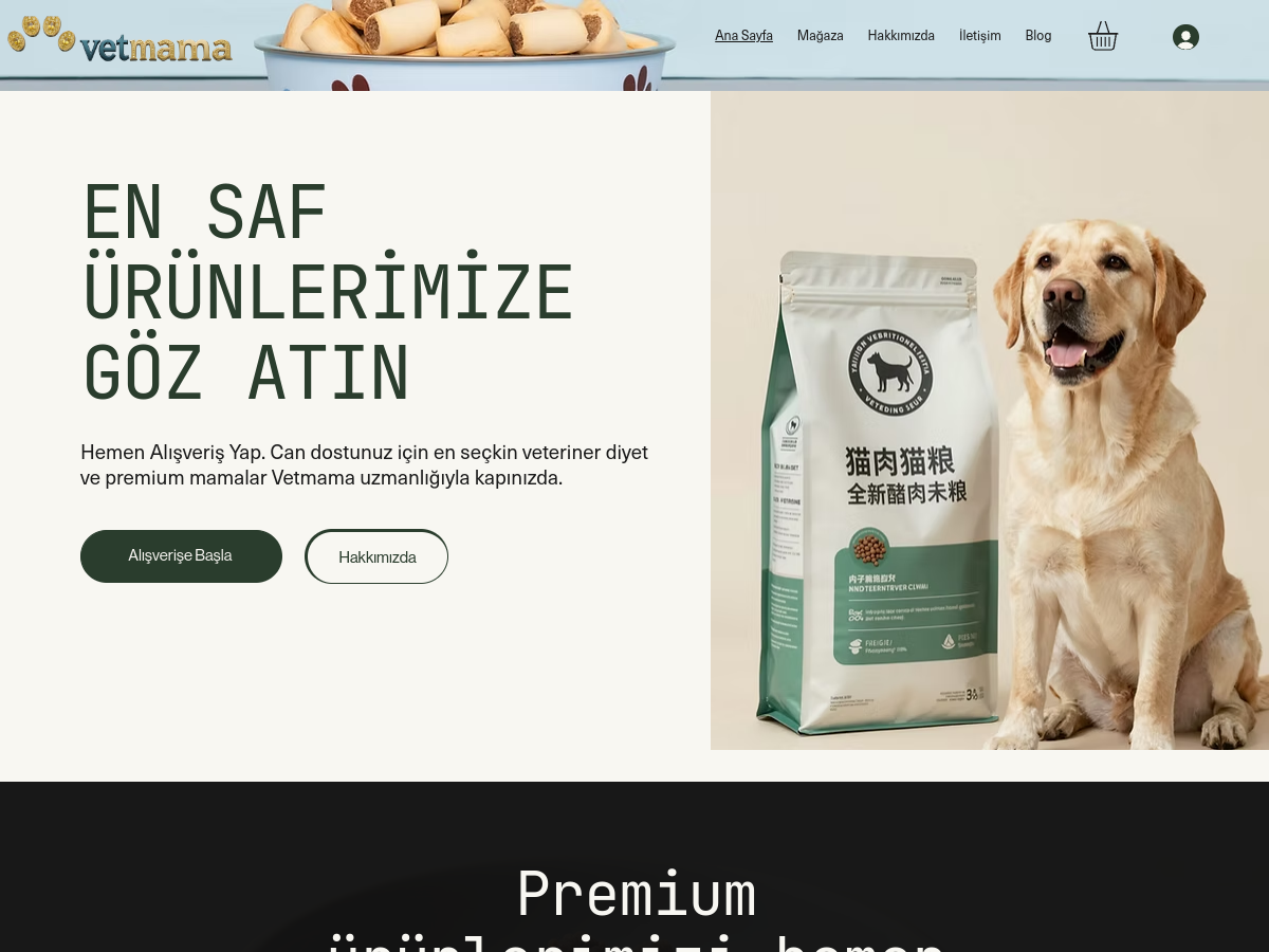 Vetmama web sitesi ön izlemesi