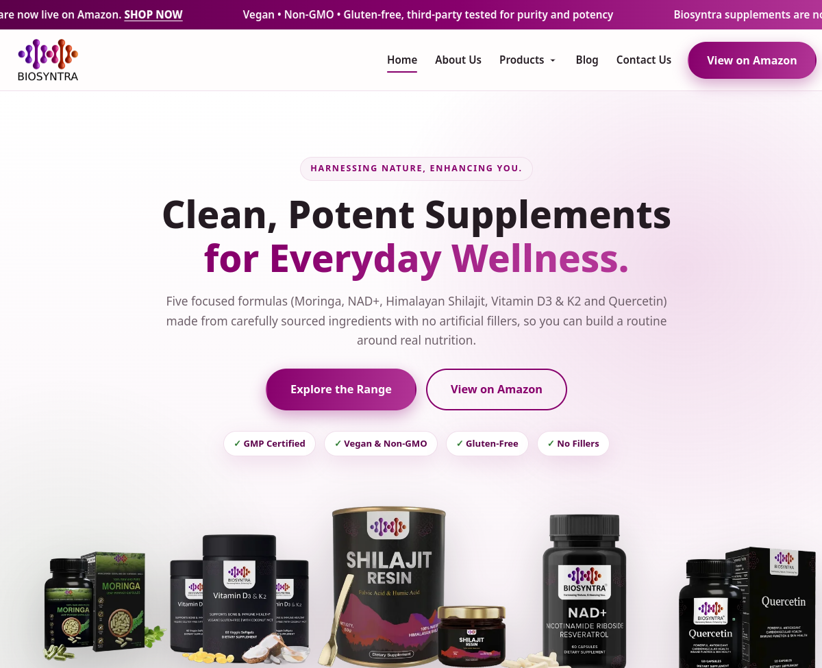 Biosyntra website preview