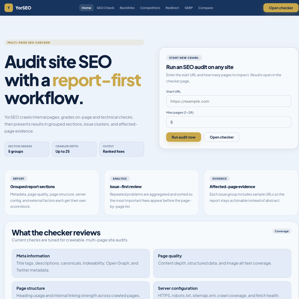 Free SEO Checker — Website SEO Audit Tool screenshot