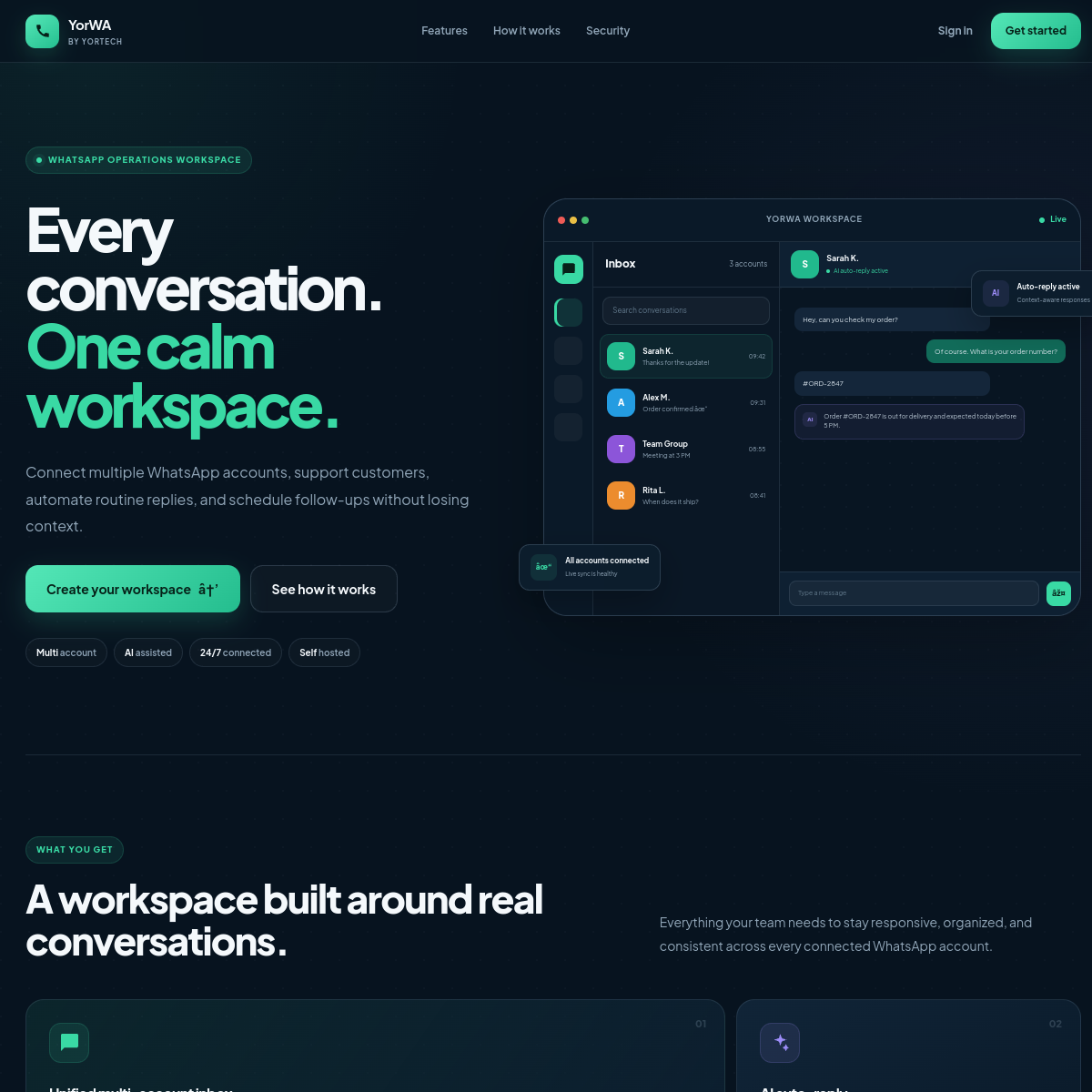WhatsApp Team Inbox, AI Auto Replies, and Message Scheduling screenshot